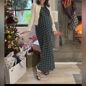 RVCA halter Green Polka Dot Midi Dress